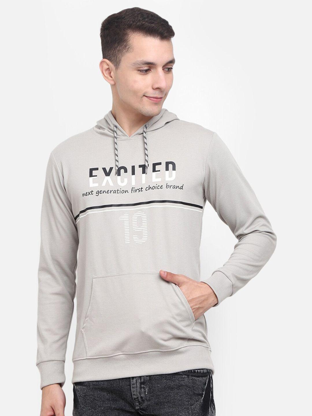 v-mart men grey typography printed cotton t-shirt