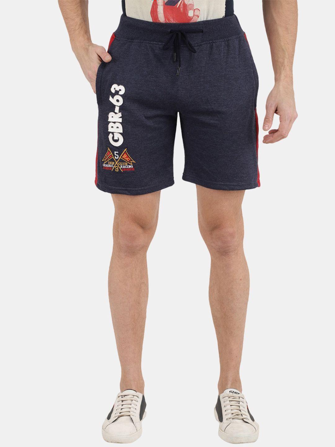 v-mart men navy blue typography shorts