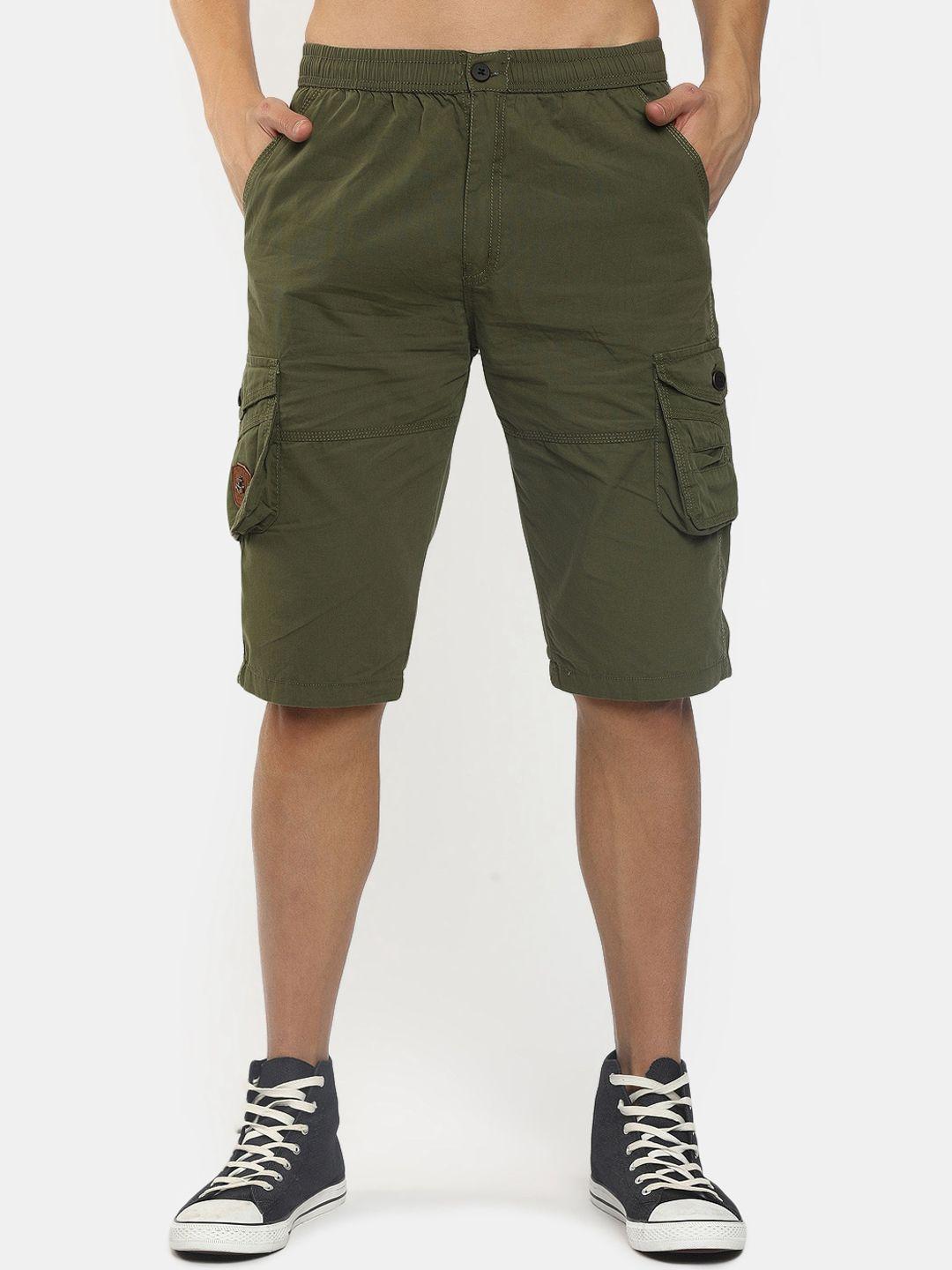 v-mart men olive green cargo shorts