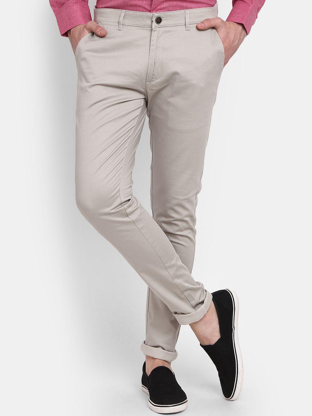 v-mart men printed classic slim fit chinos cotton trousers