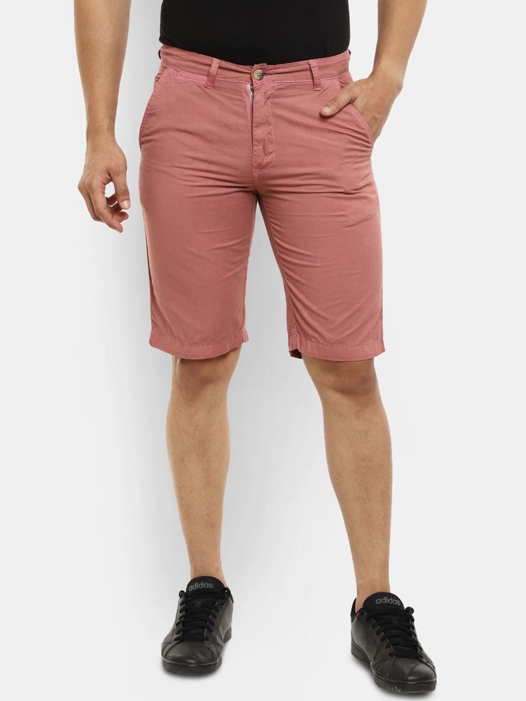 v-mart men rose-coloured cotton outdoor shorts