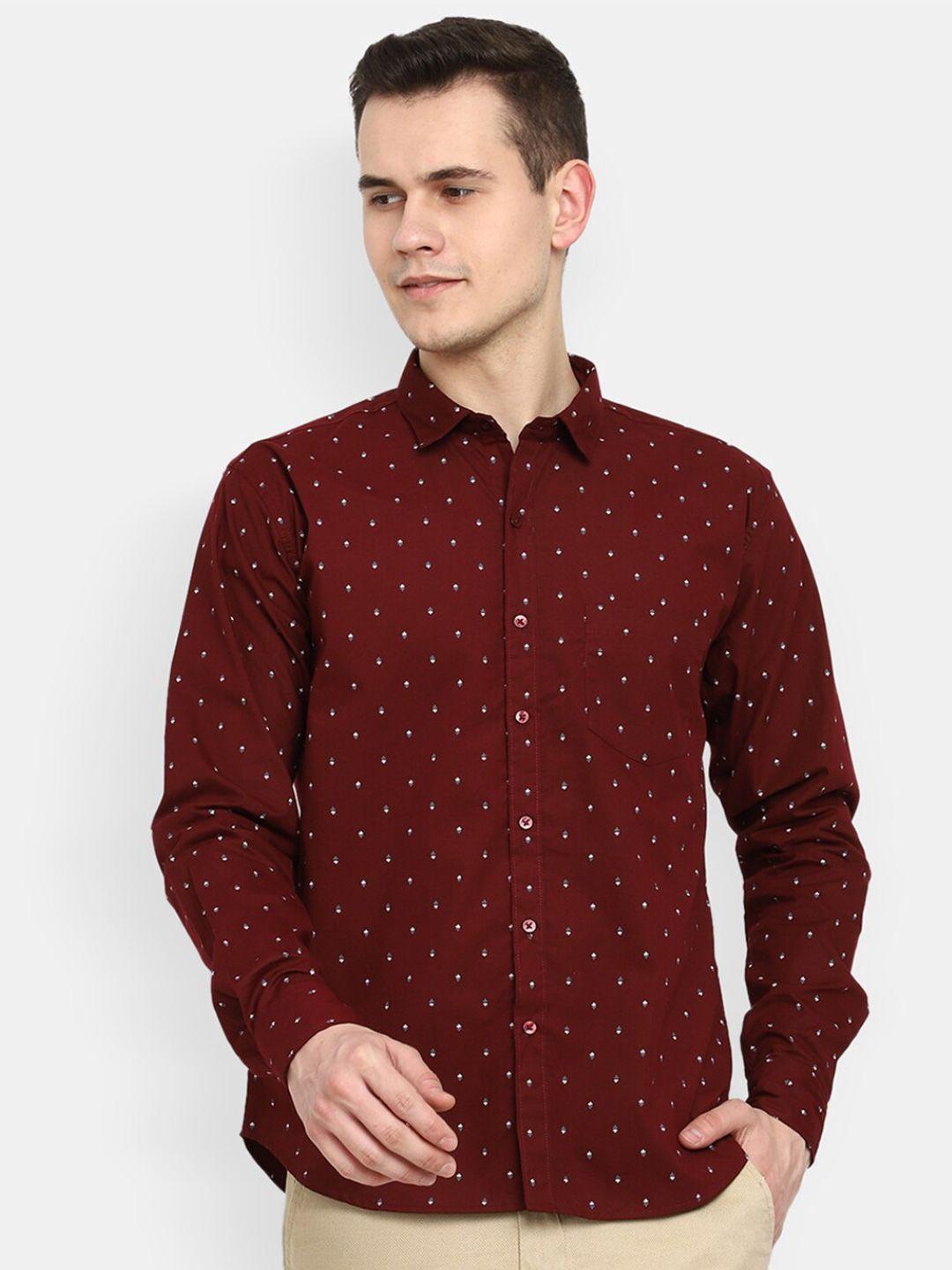 v-mart micro ditsy printed cotton casual shirt