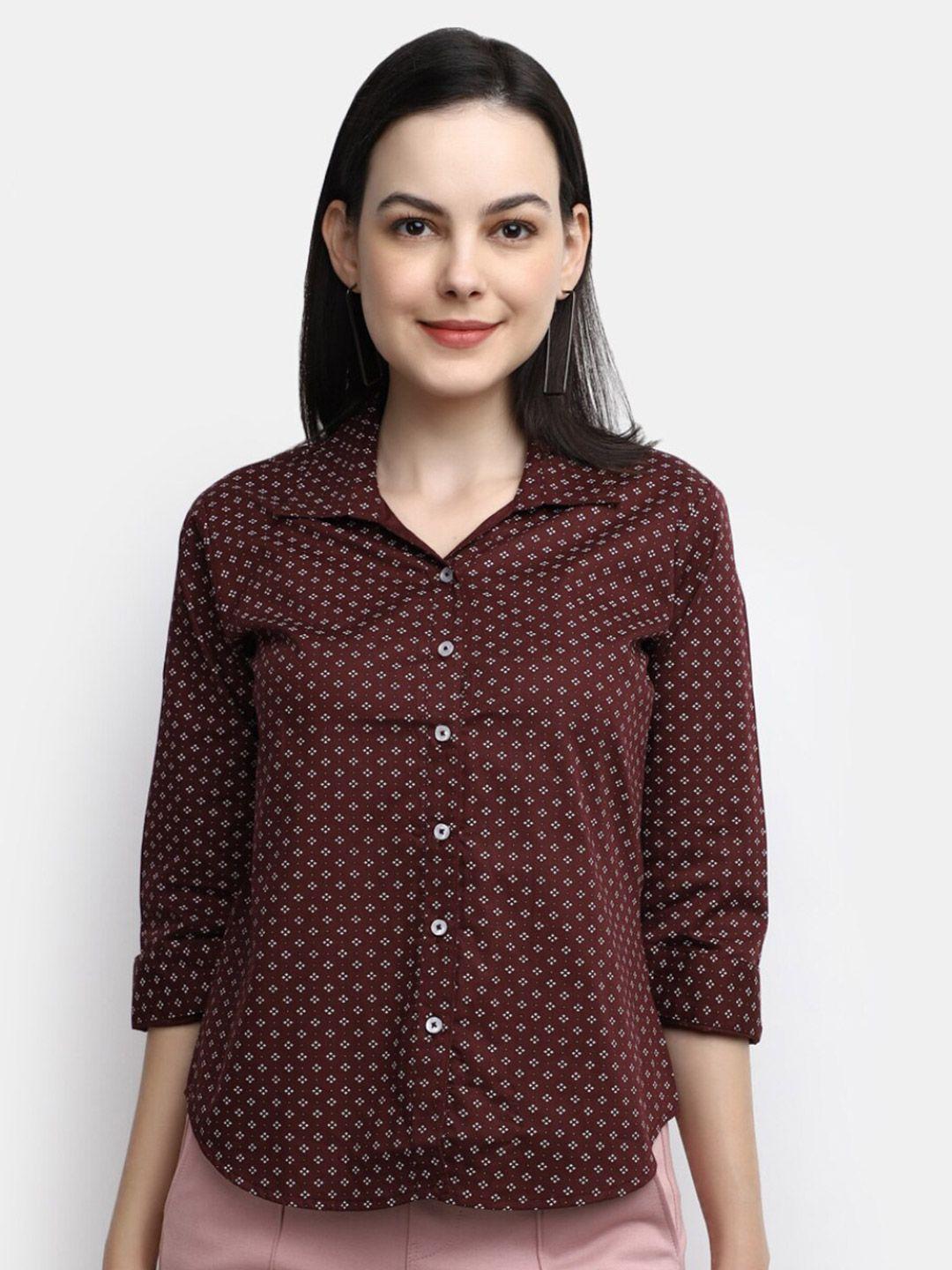 v-mart micro ditsy printed cotton casual shirt