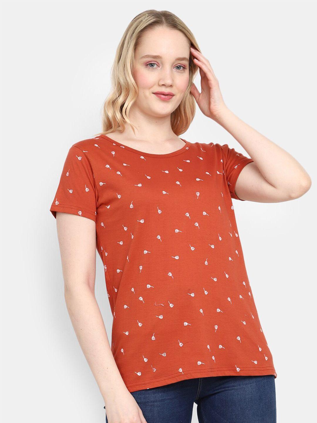 v-mart micro ditsy printed cotton t-shirt