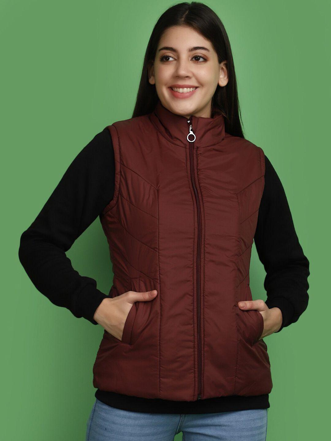 v-mart mock collar cotton quilted jacket