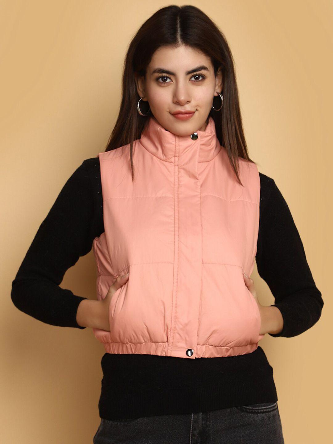 v-mart mock collar lightweight cotton padded jacket