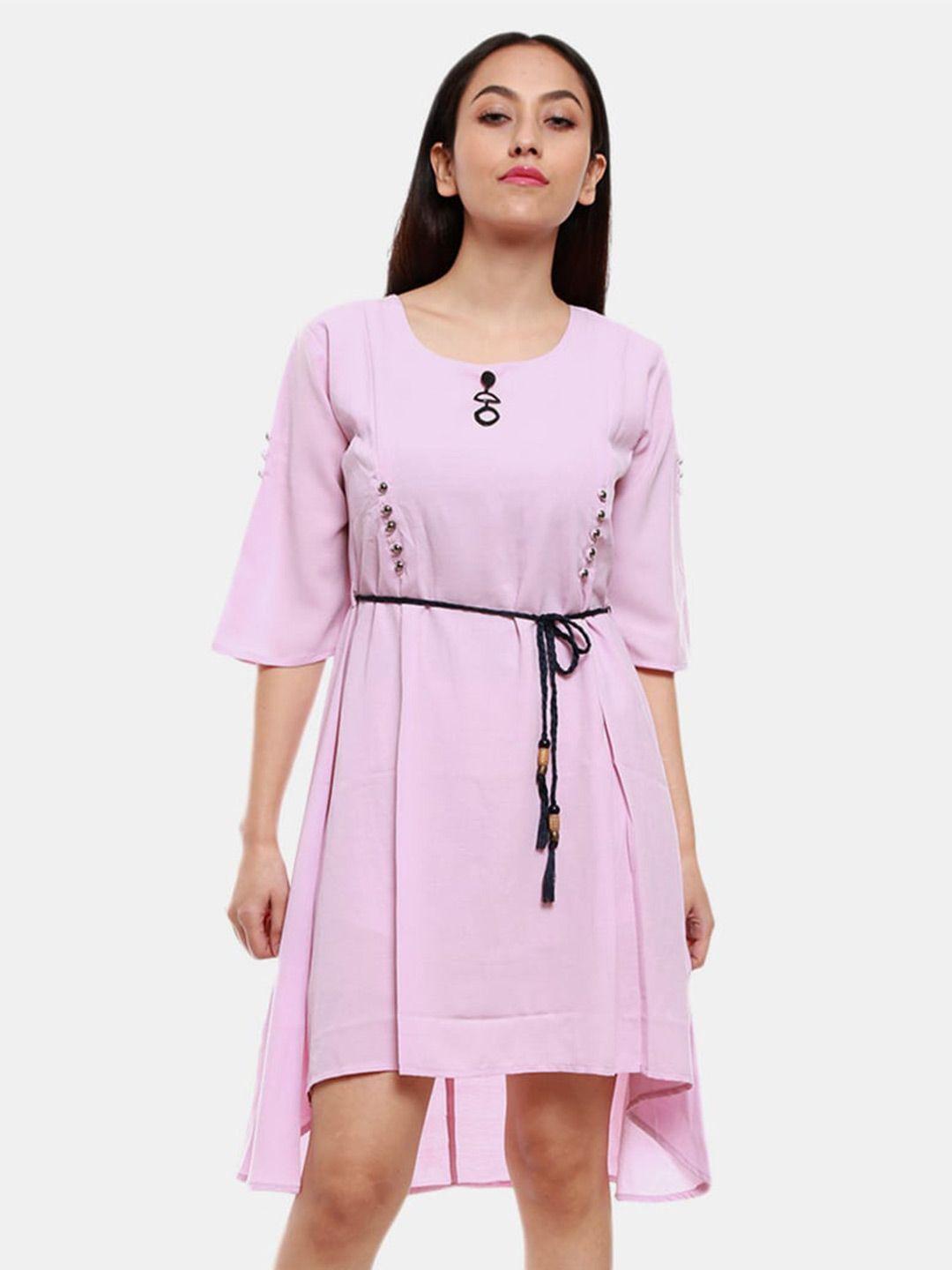 v-mart pink round neck dress