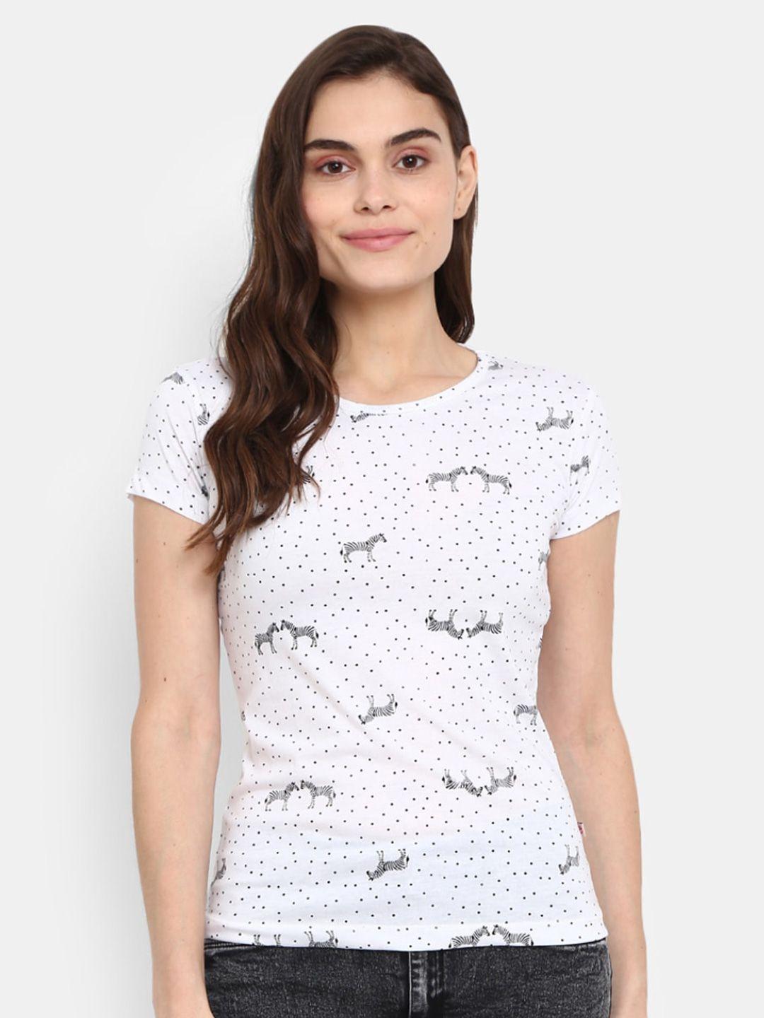 v-mart polka dots and zebra printed cotton t-shirts