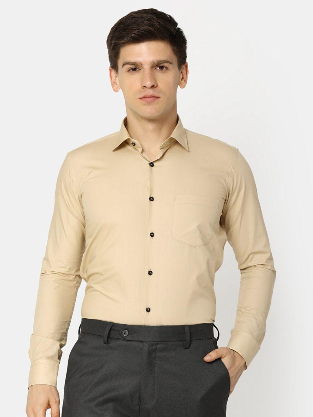 v-mart regular fit spread collar long sleeve pocket cotton formal shirt