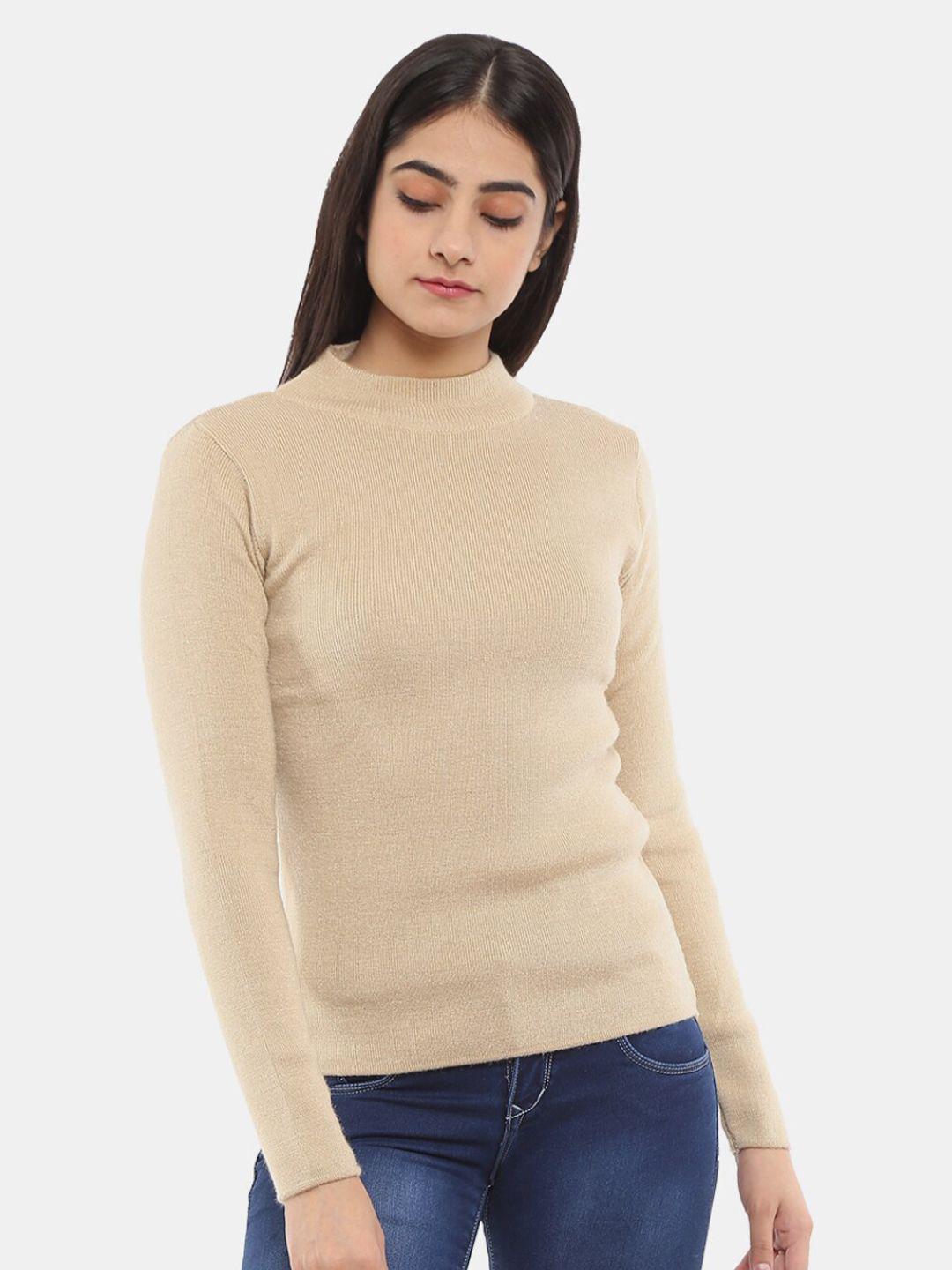 v-mart round neck ribbed cotton pullover