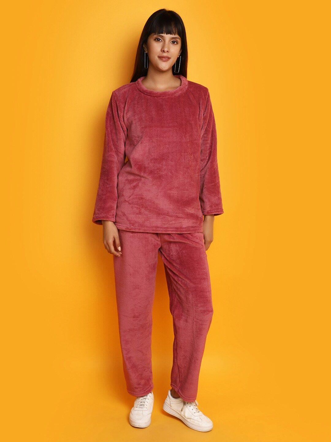 v-mart round neck sweatshirt & trousers jacquard co-ords