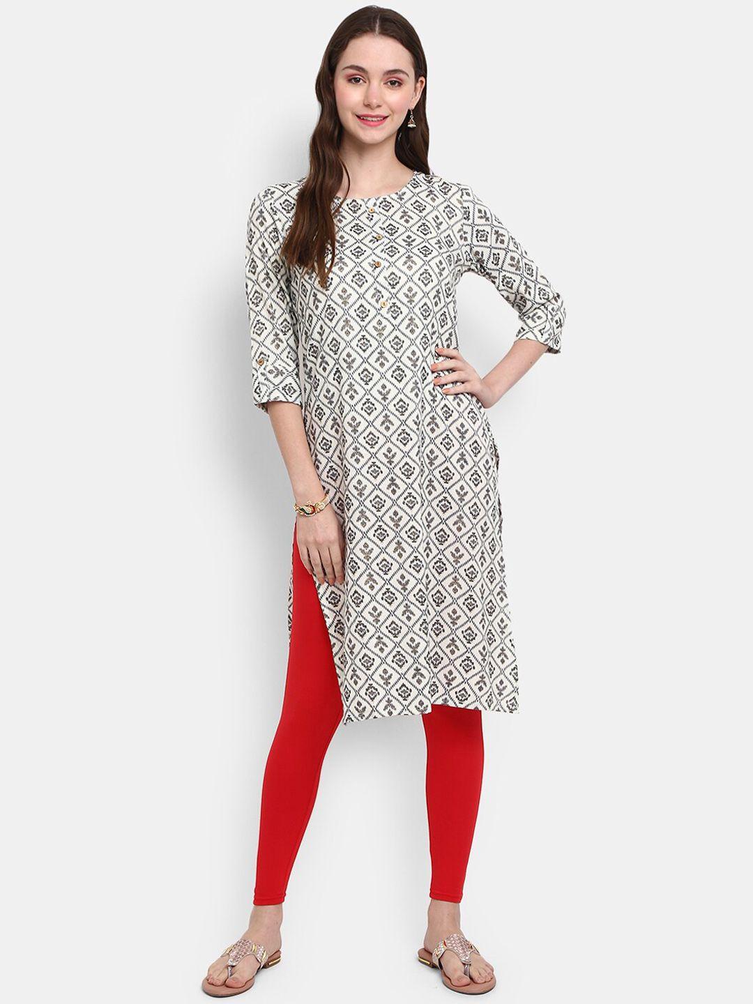 v-mart round neck tribal printed kurta