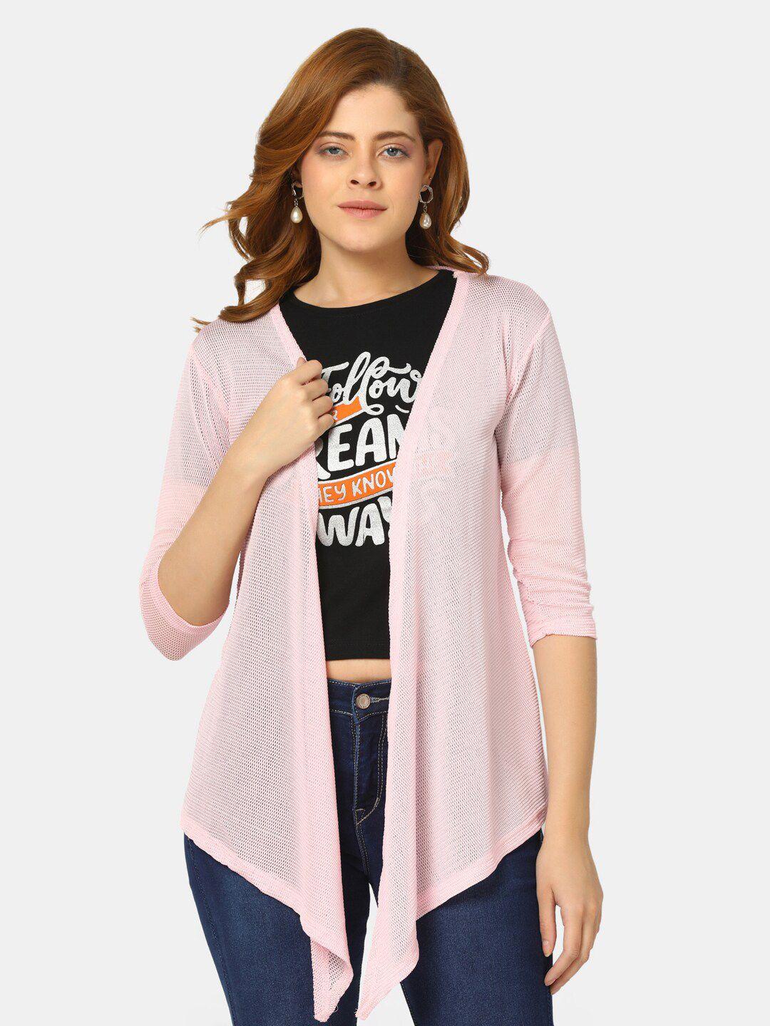 v-mart self design open front cotton shrug