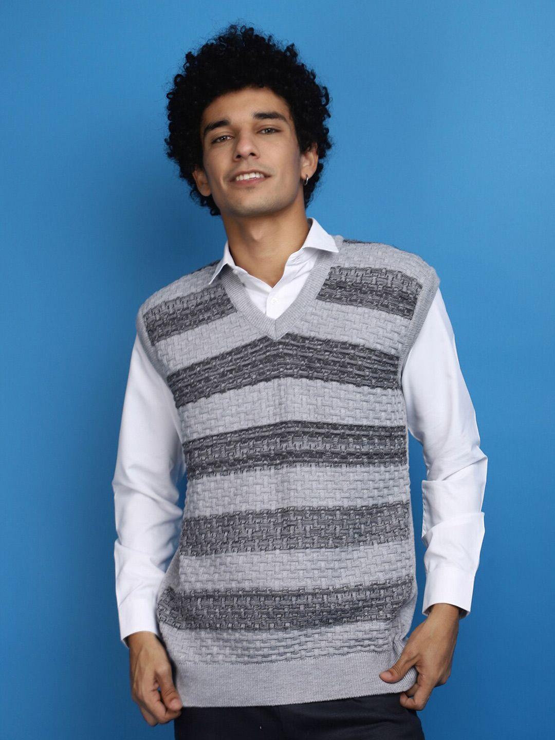 v-mart self design v-neck cotton sweater vest