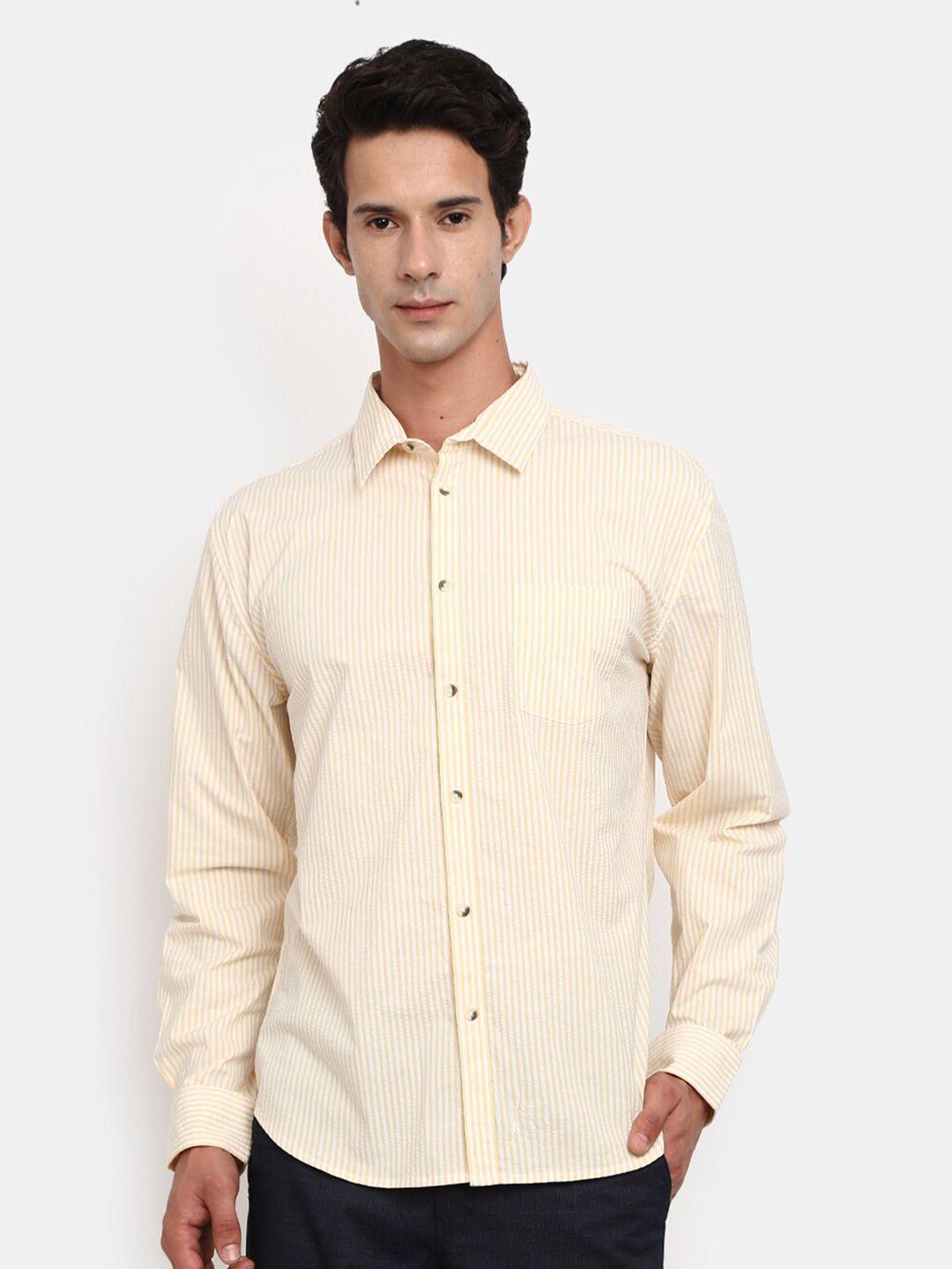 v-mart slim fit striped casual shirt