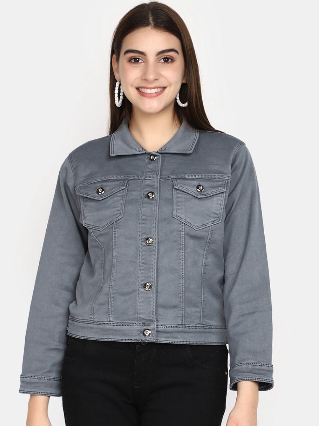 v-mart spread collar cotton denim jacket