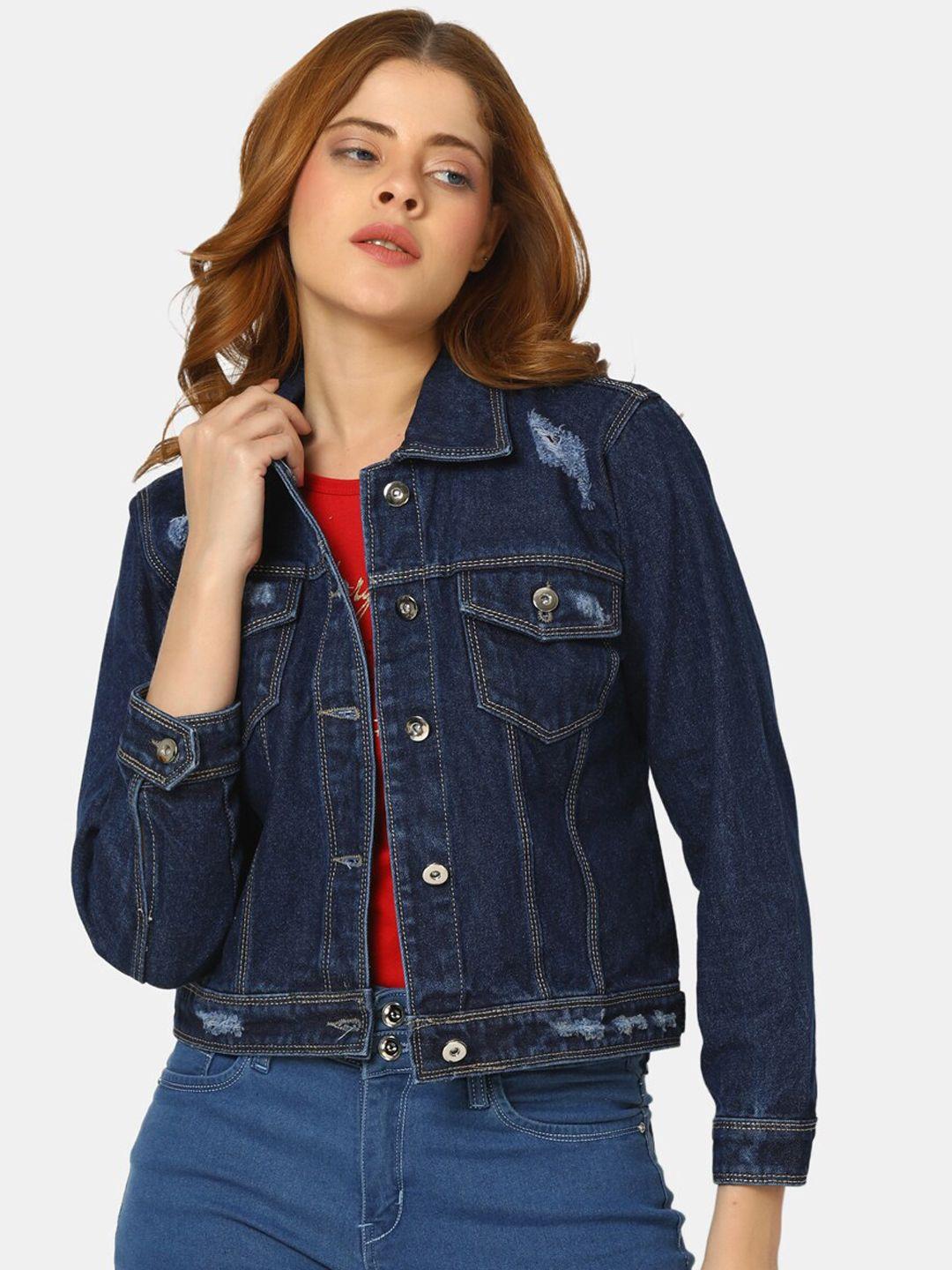 v-mart spread collar denim jacket