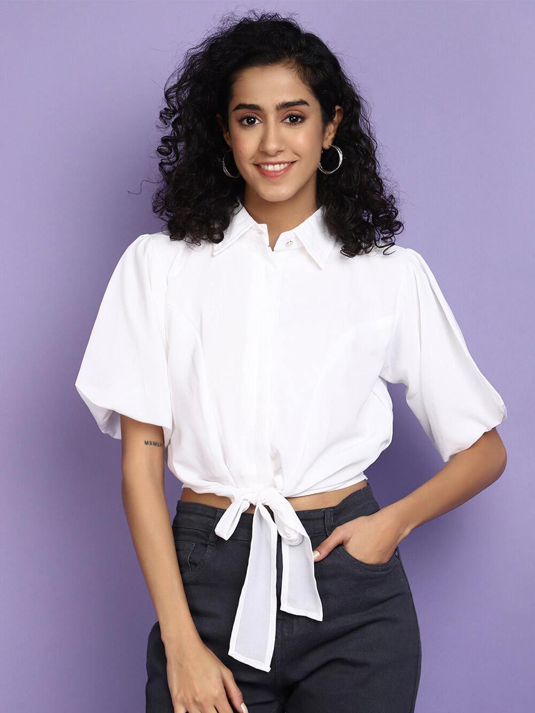 v-mart spread collar short sleeves shirt