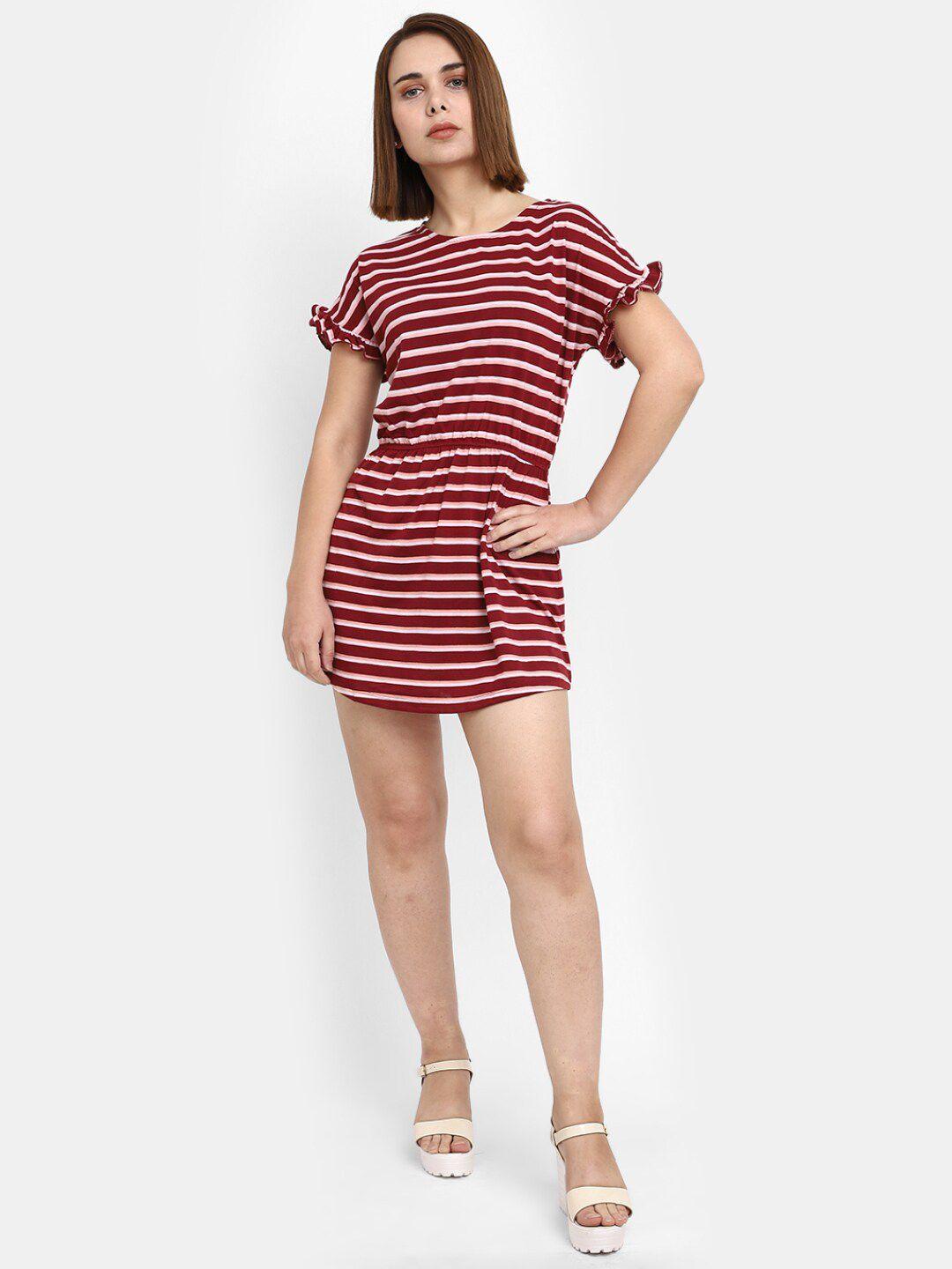 v-mart striped a-line dress