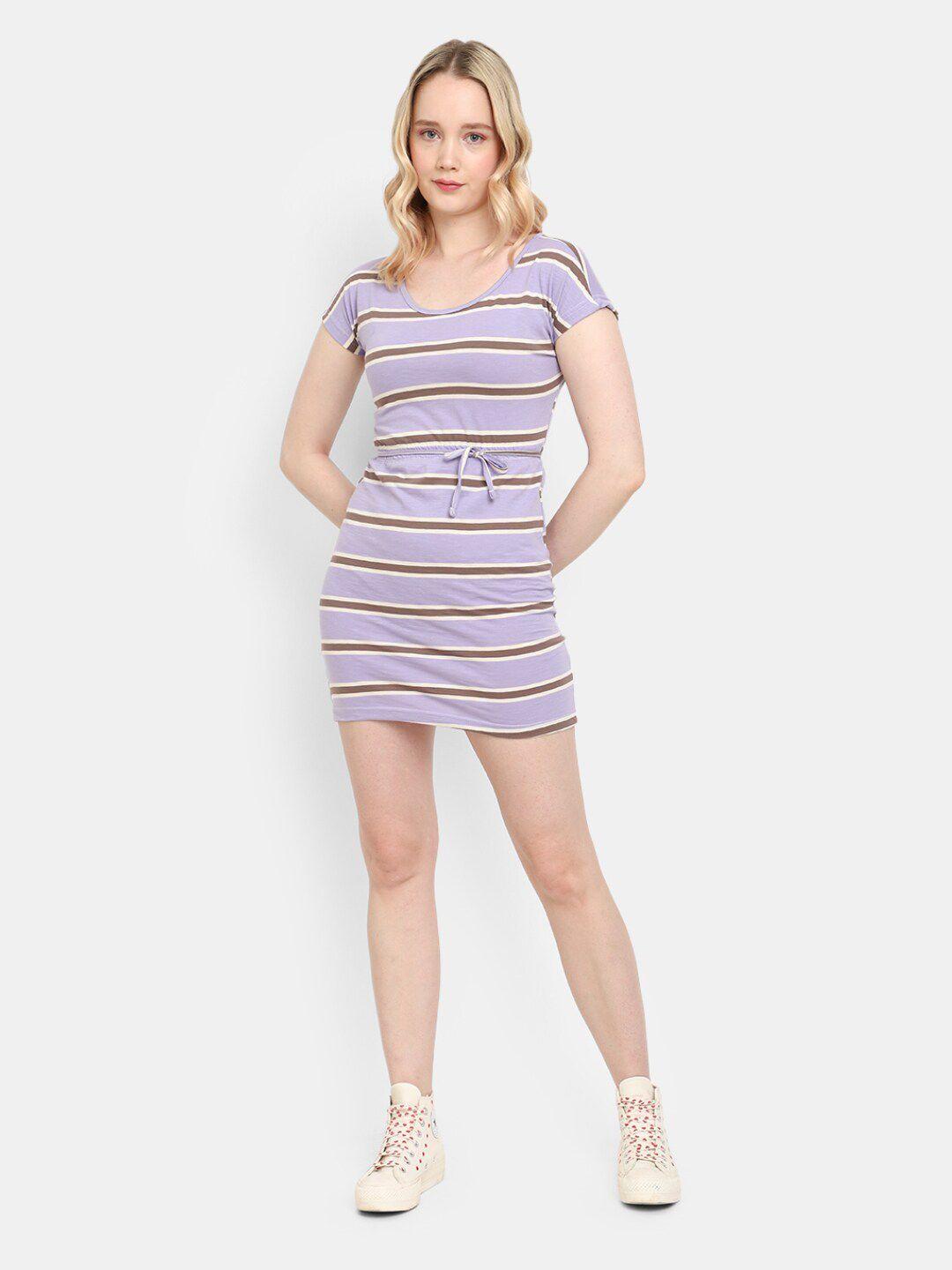 v-mart striped cotton mini t-shirt dress