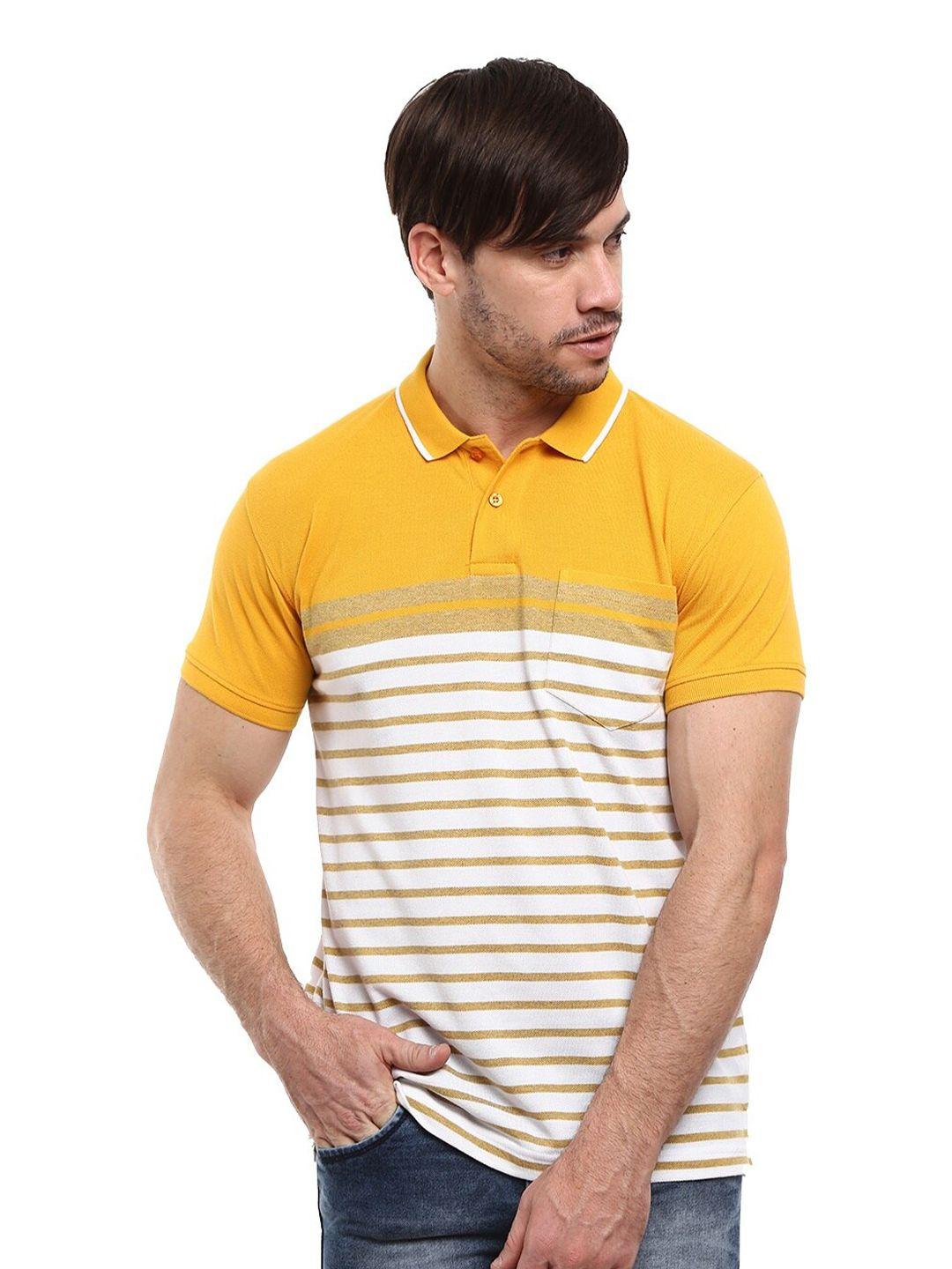 v-mart striped polo collar casual t-shirt