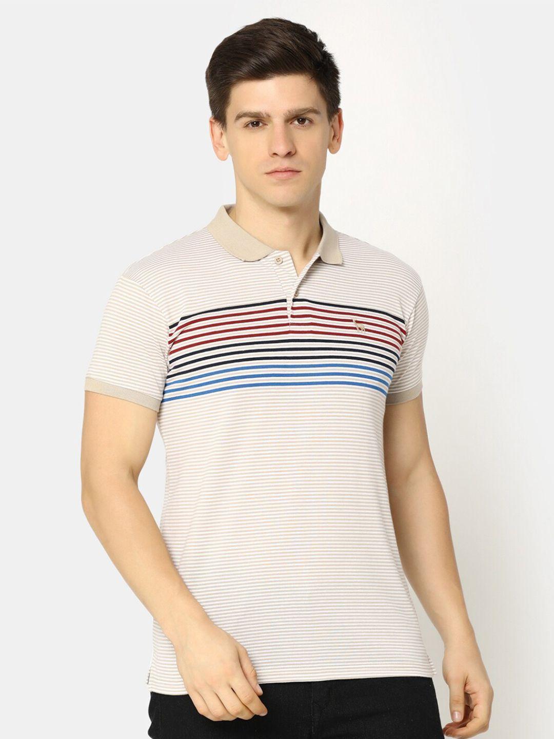 v-mart striped polo collar cotton casual t-shirt