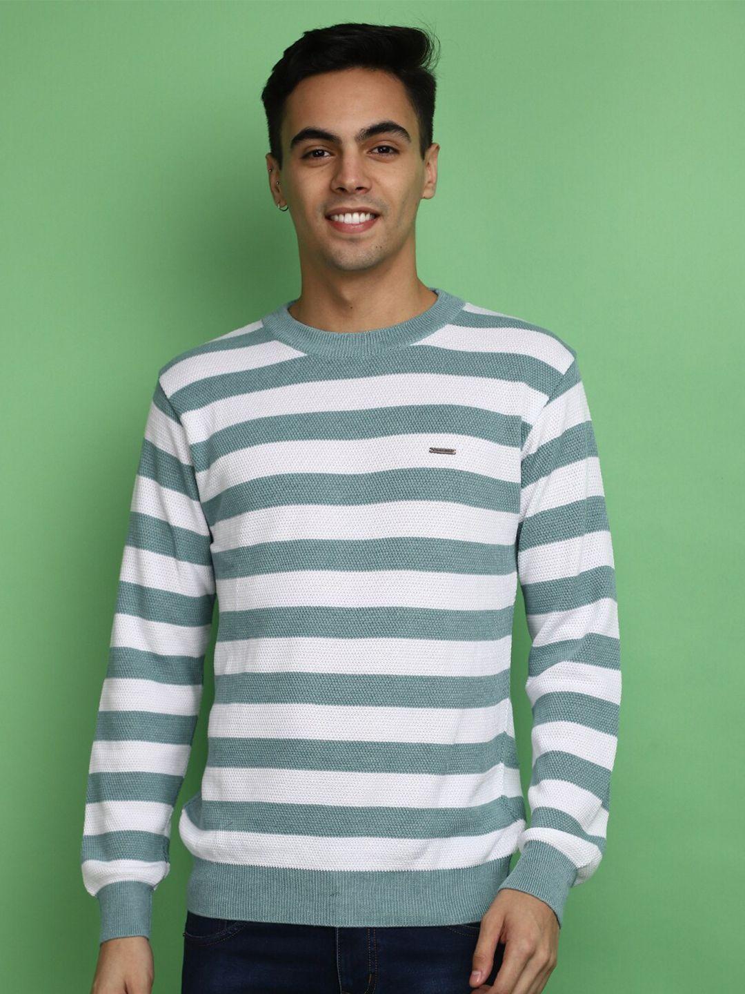 v-mart striped round neck cotton sweatshirt