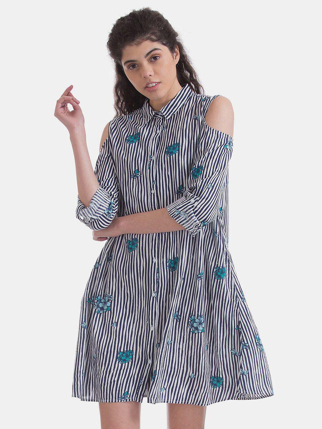 v-mart striped shirt cotton dress