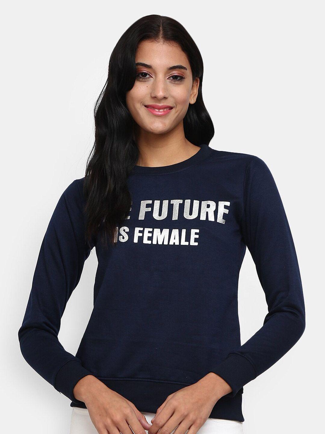 v-mart typography printed cotton pullover