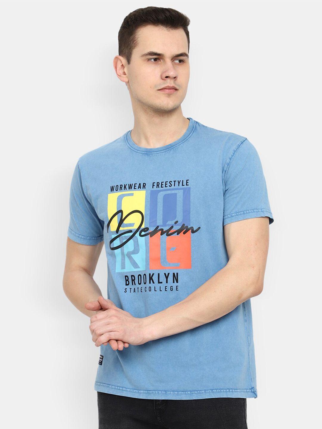 v-mart typography printed cotton t-shirt