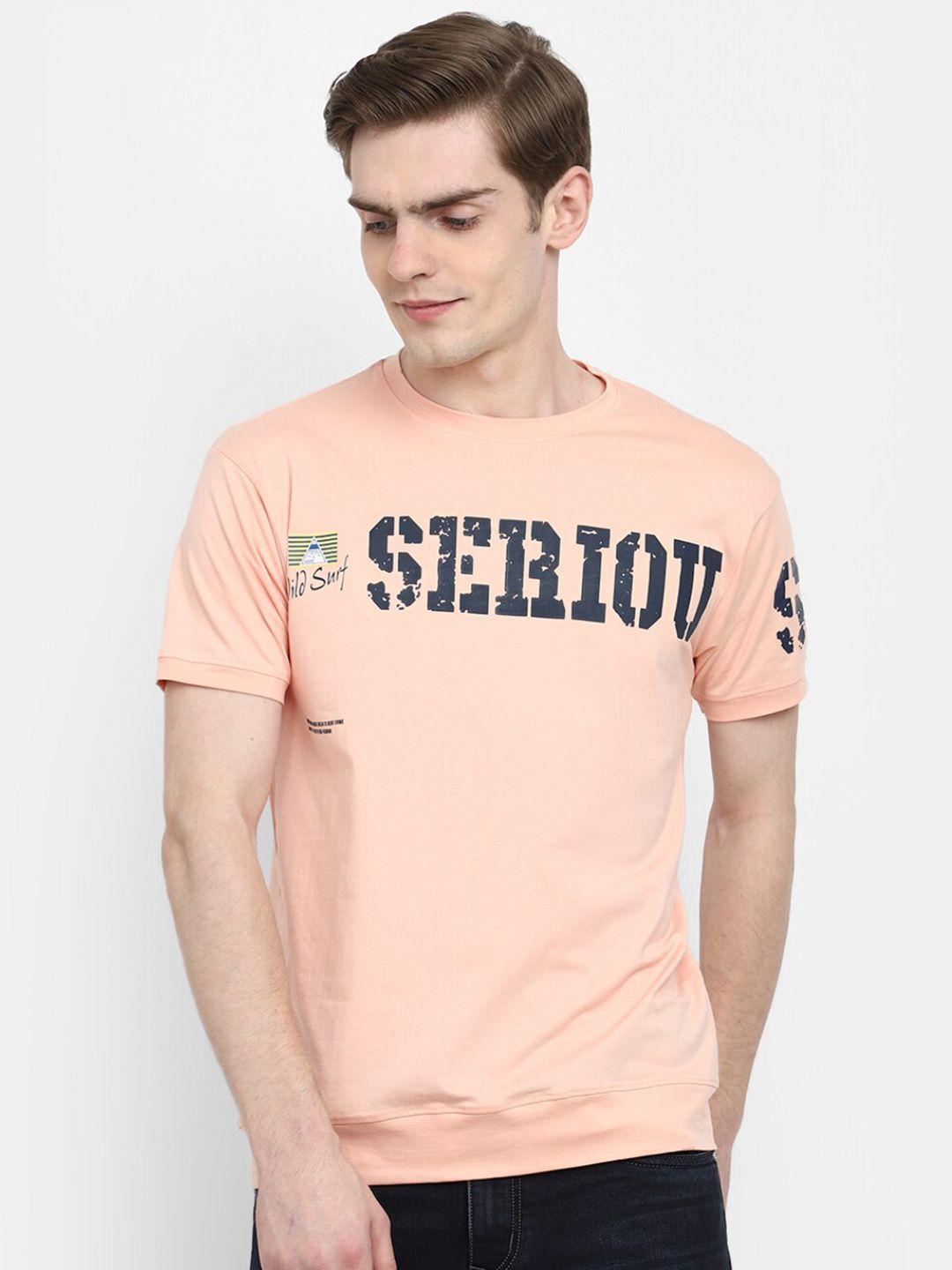 v-mart typography printed short sleeve cotton t-shirt