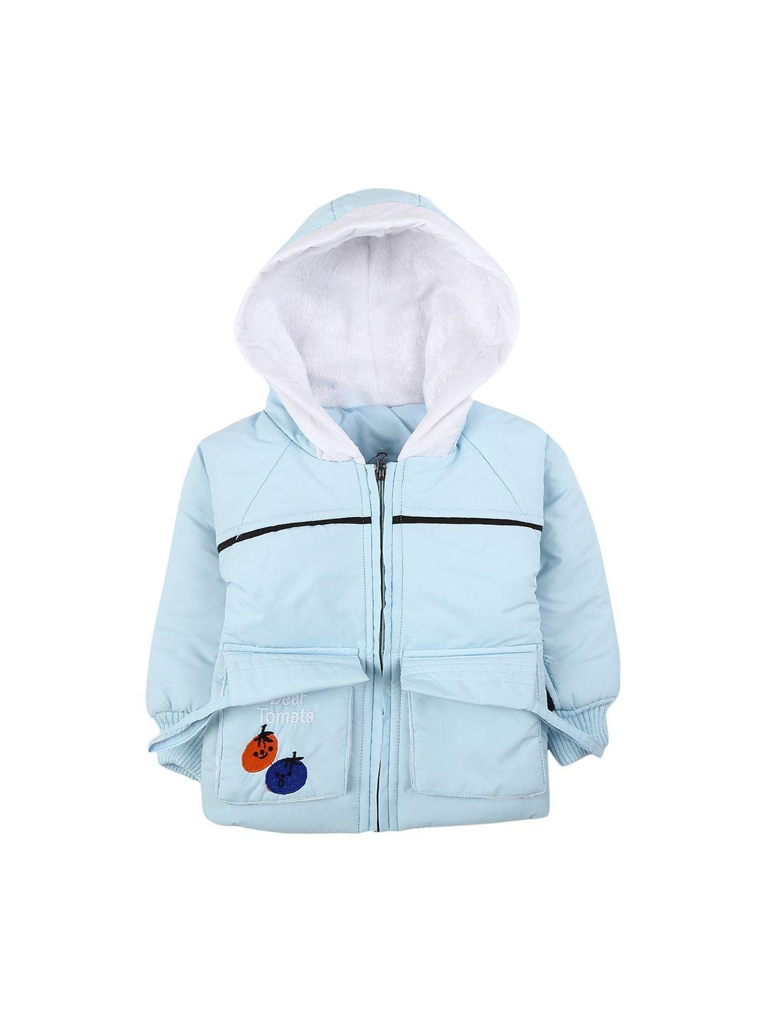 v-mart unisex kids blue acrylic lightweight bomber jacket