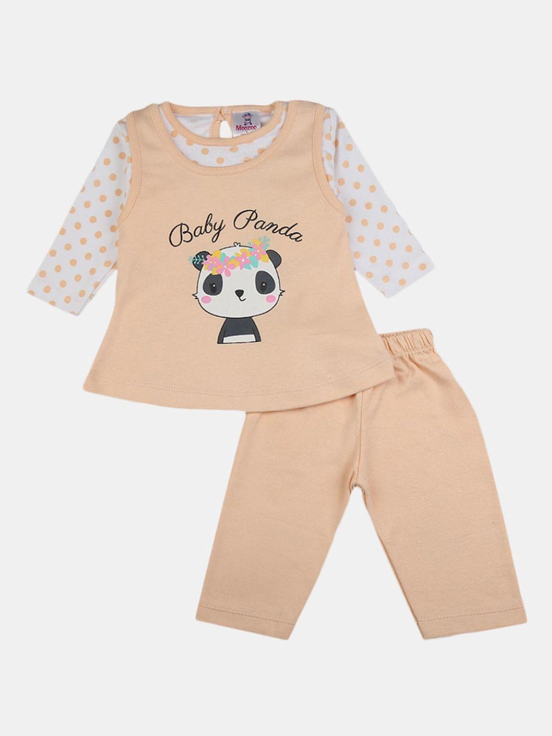 v-mart unisex kids peach clothing set