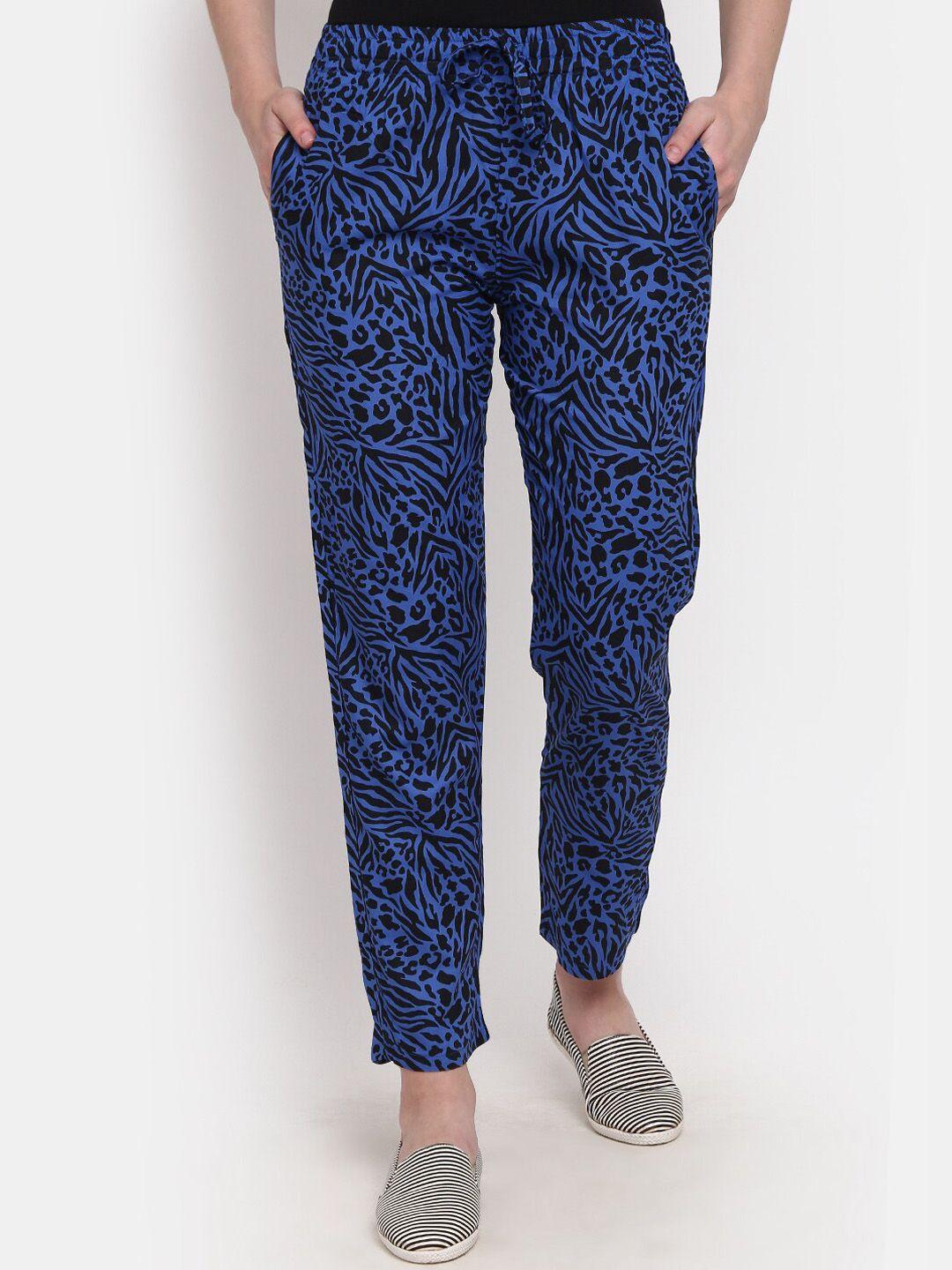 v-mart women abstract printed mid rise trousers