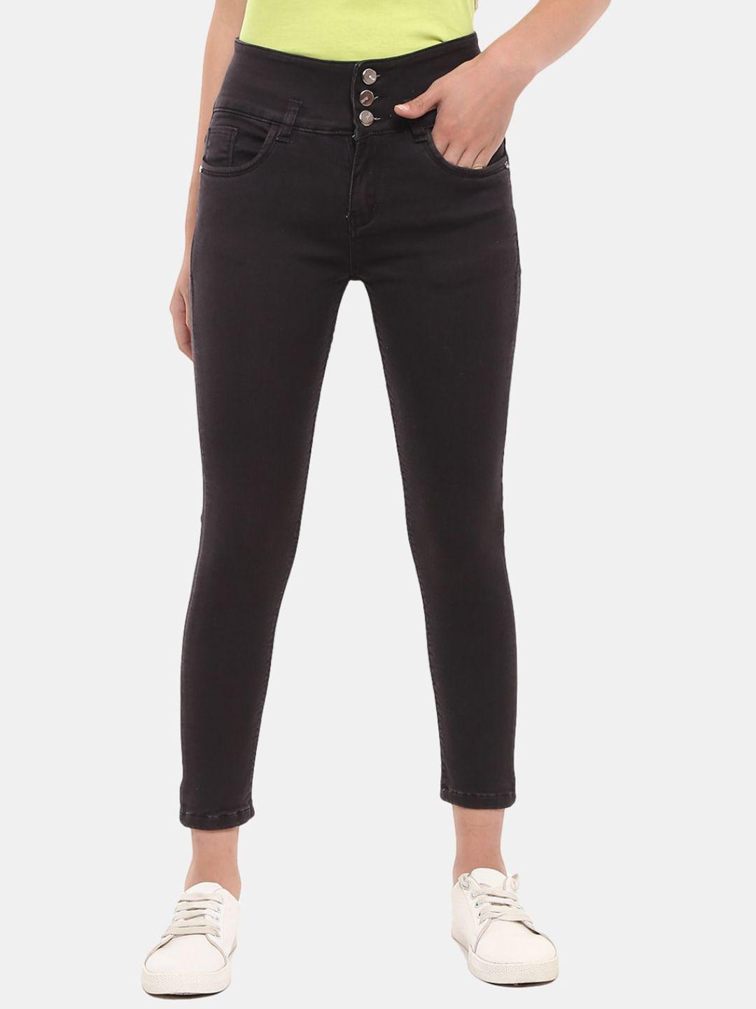 v-mart women brown solid cotton cropped trousers