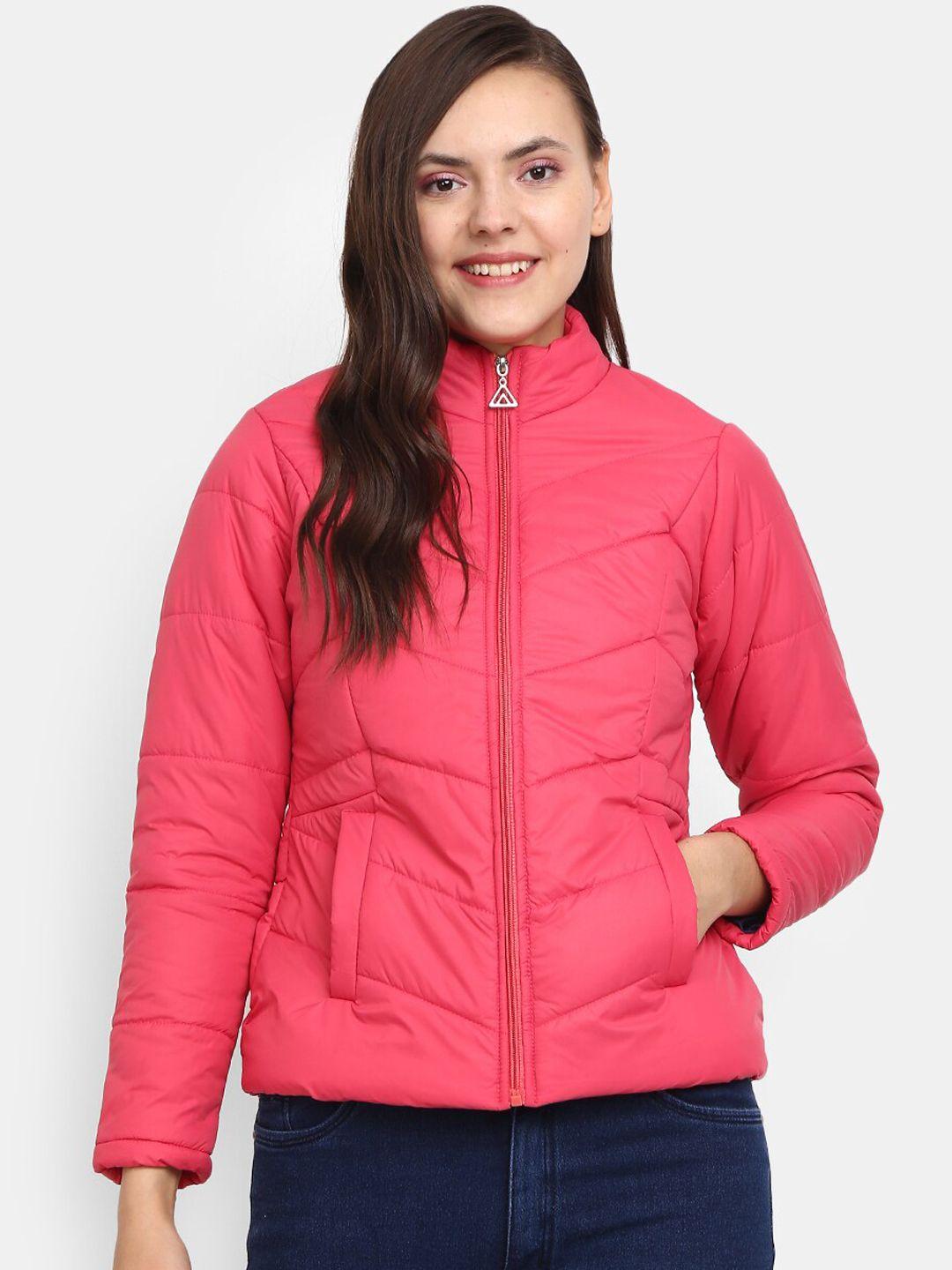 v-mart women coral padded jacket