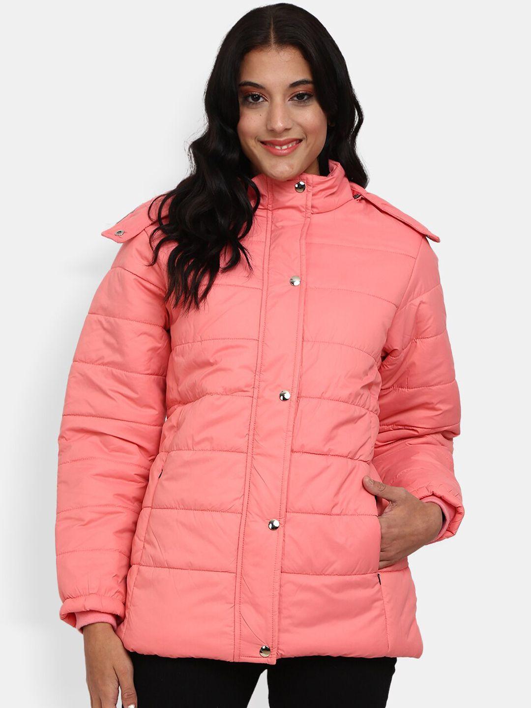 v-mart women coral puffer jacket