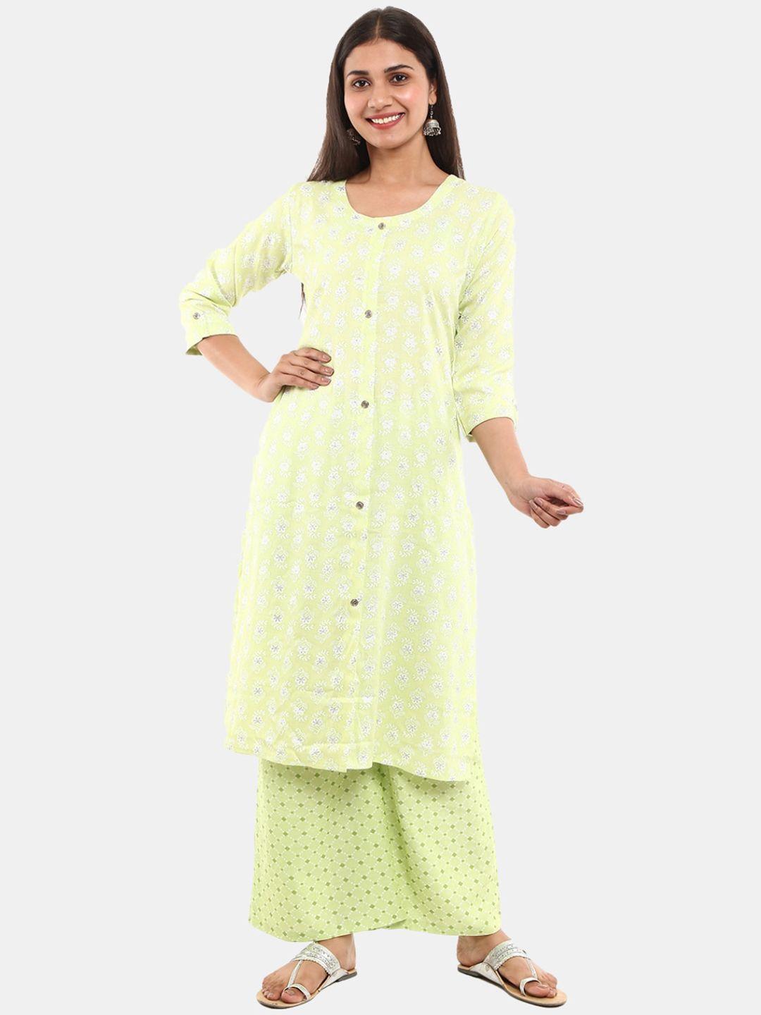 v-mart women floral printed kurta with palazzos