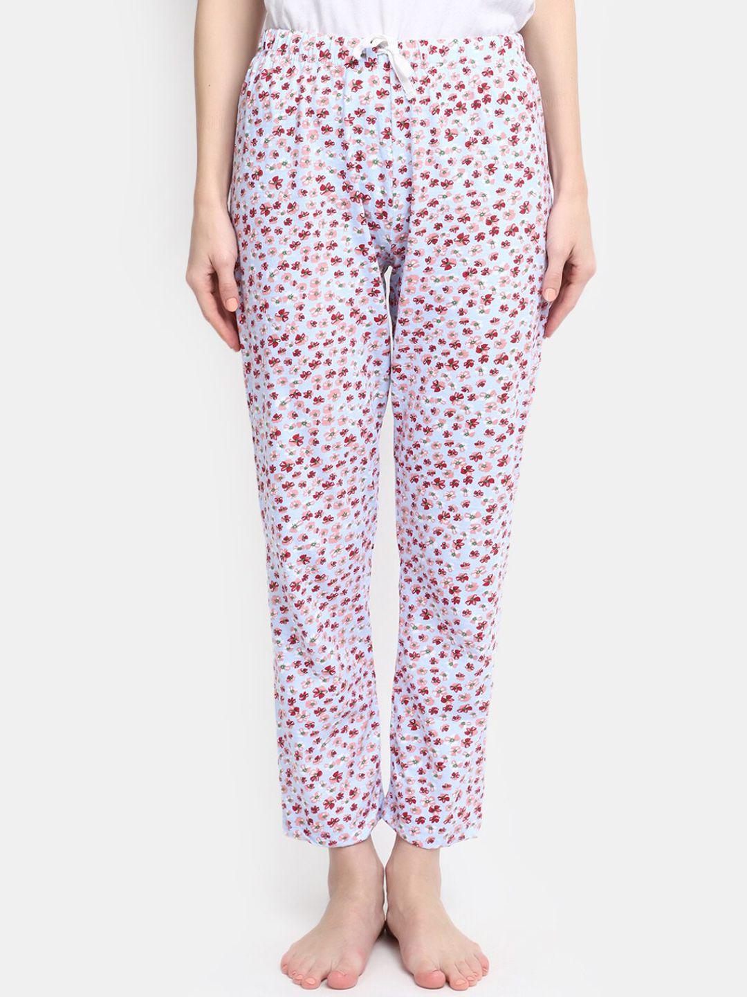 v-mart women floral printed mid-rise cotton lounge pants