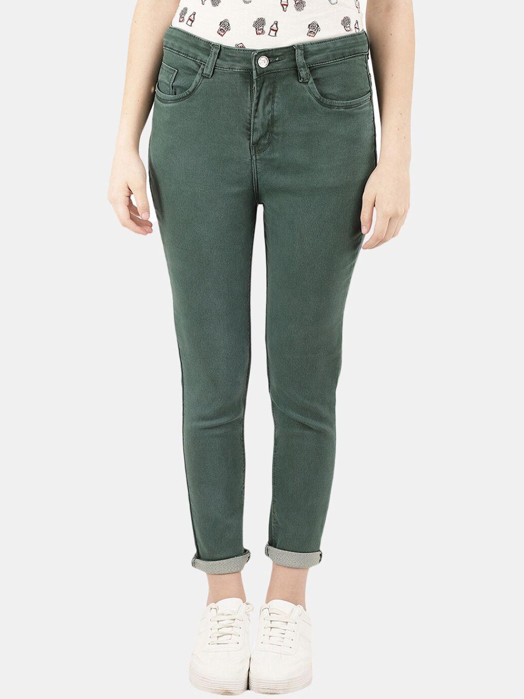 v-mart women green classic trousers