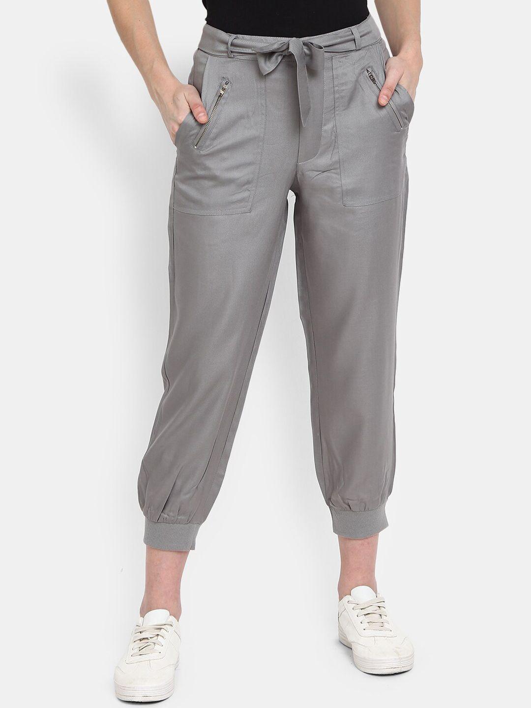 v-mart women grey classic joggers trousers