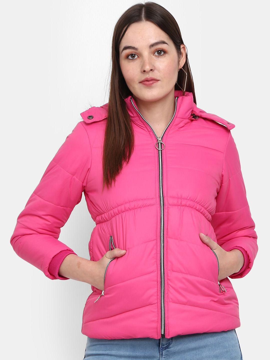 v-mart women hooded training or gym puffer jacket