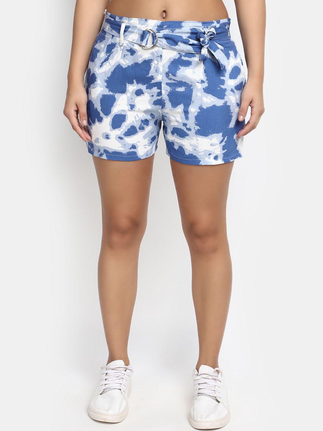 v-mart women mid-rise abstract printed shorts