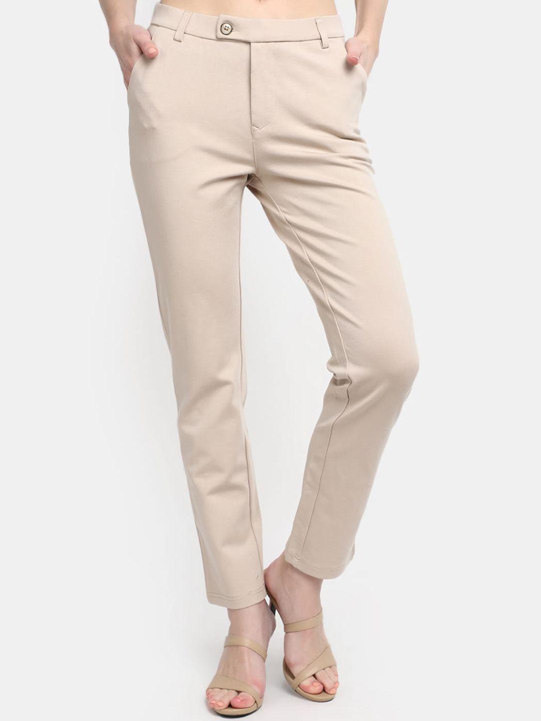 v-mart women mid-rise cotton formal trousers