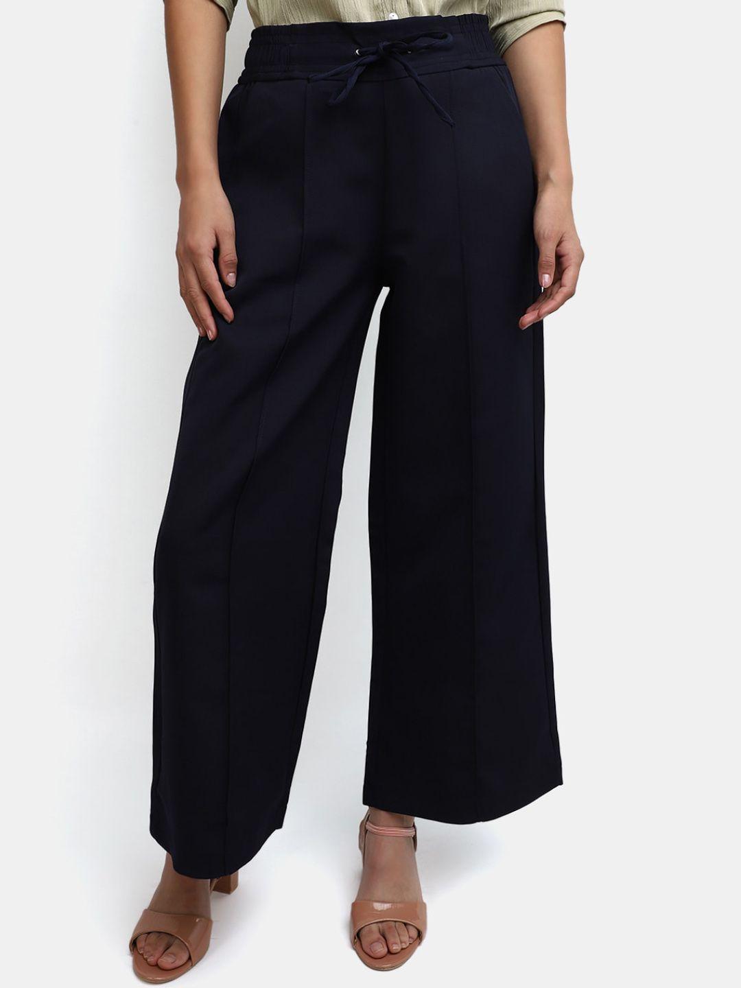 v-mart women mid-rise cotton parallel trousers