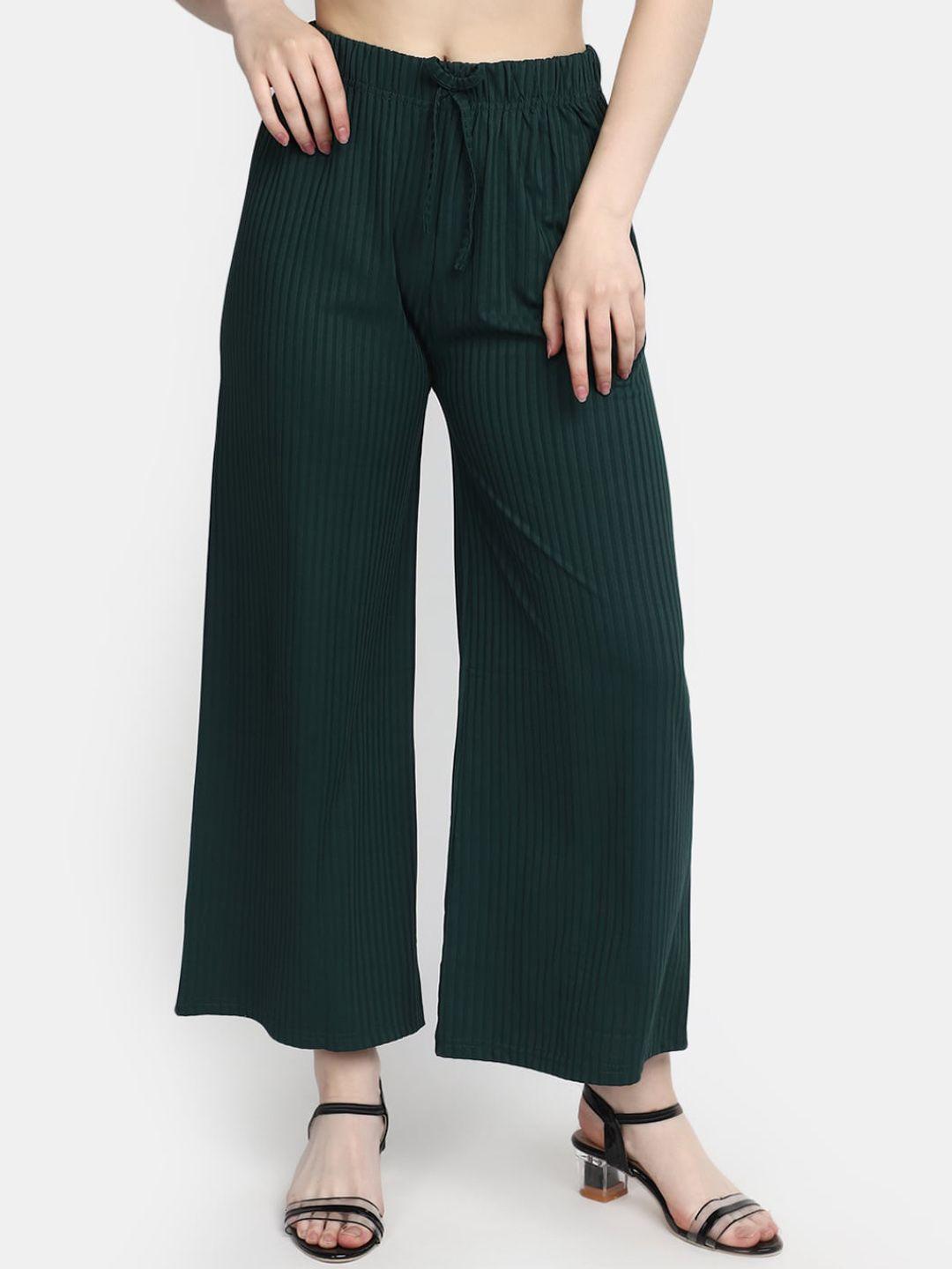 v-mart women mid rise cotton parallel trousers