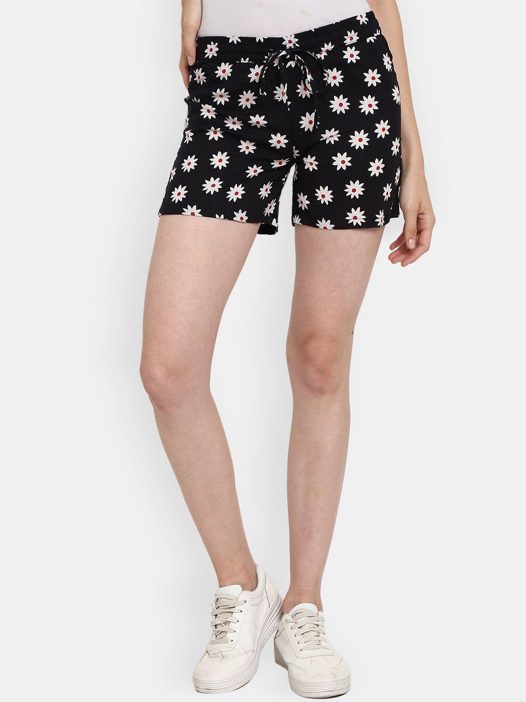 v-mart women mid-rise floral printed shorts