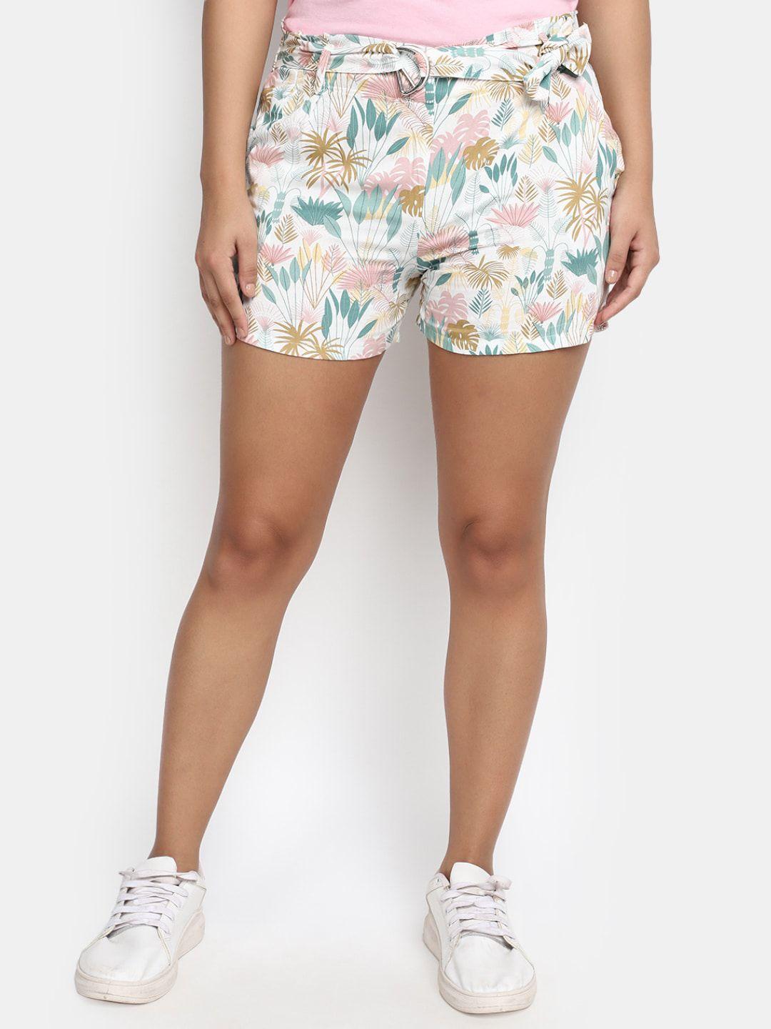 v-mart women mid-rise floral printed shorts