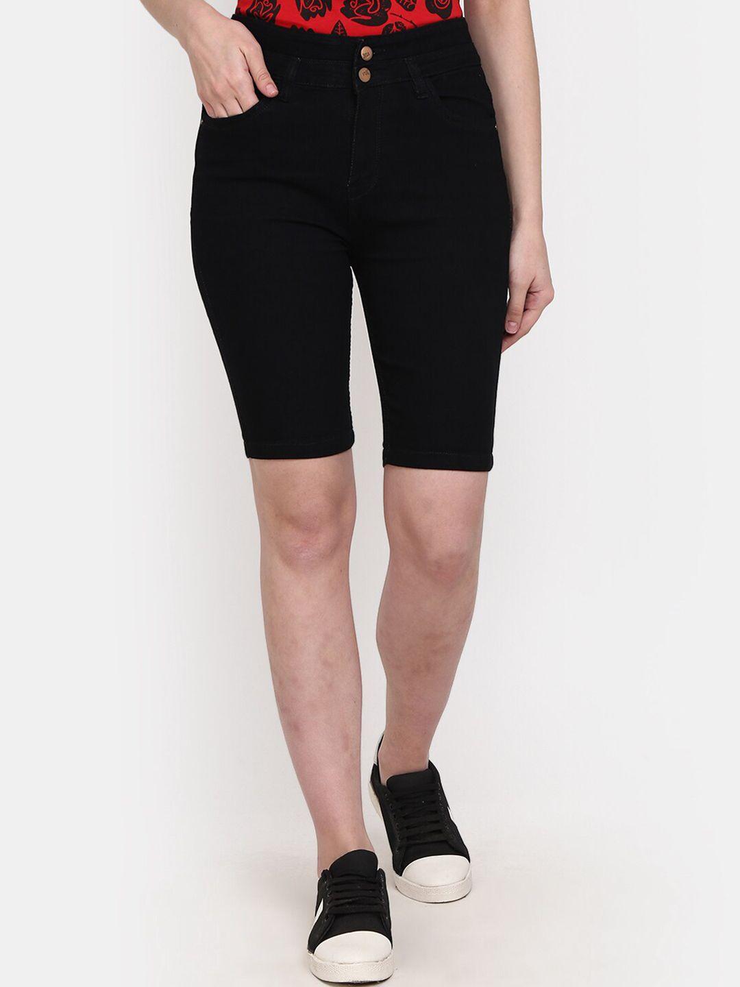 v-mart women mid-rise regular fit denim shorts