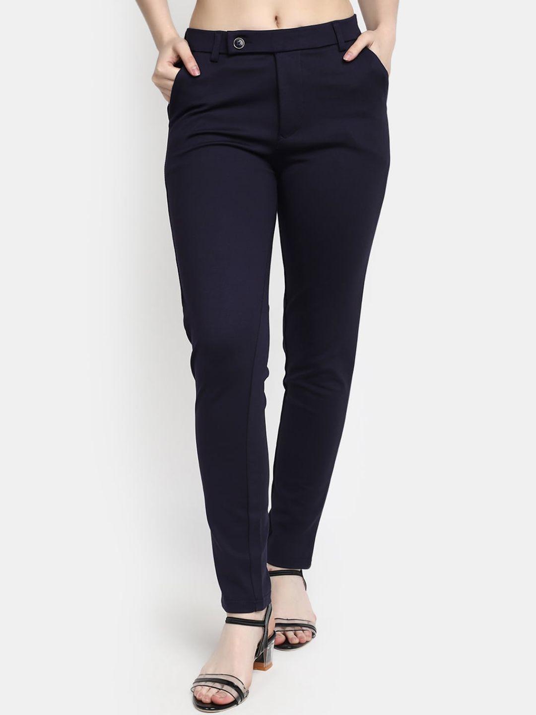 v-mart women mid top plain cotton formal trousers